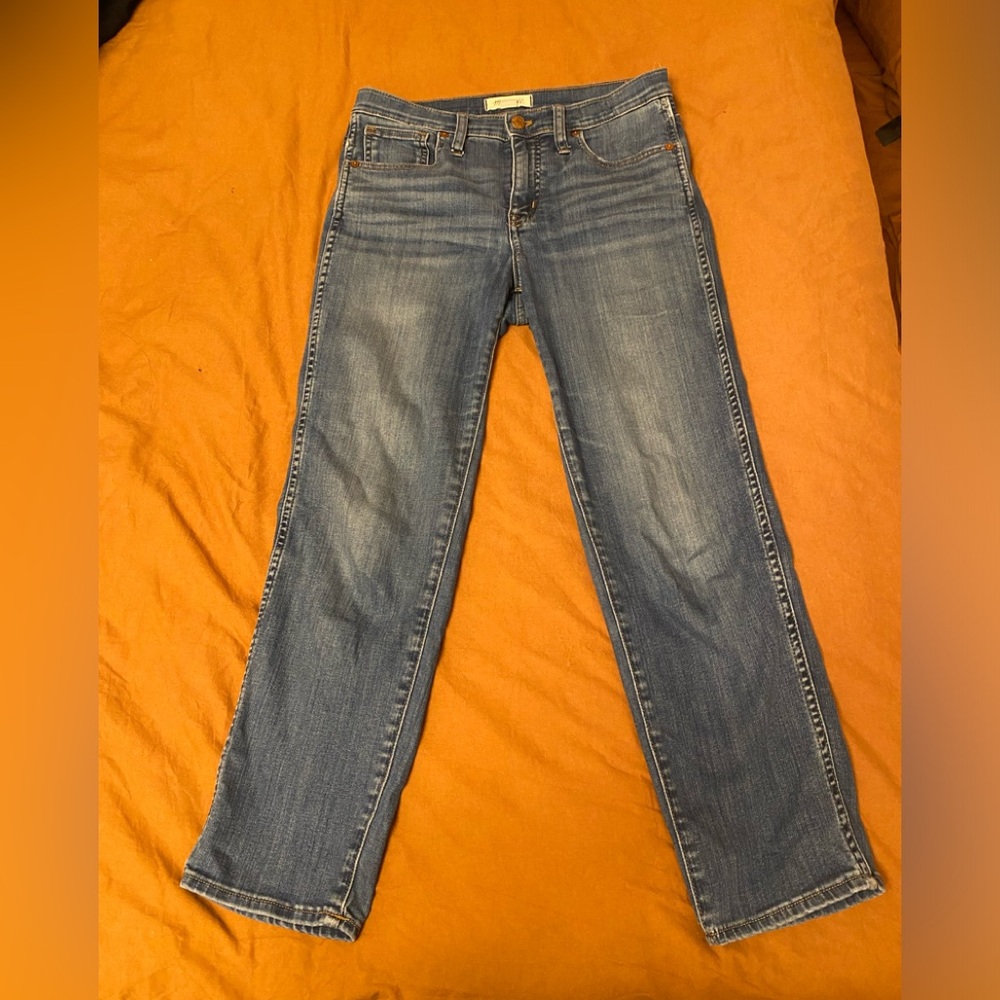 Madewell mid rise stovepipe jeans dahill dark wash